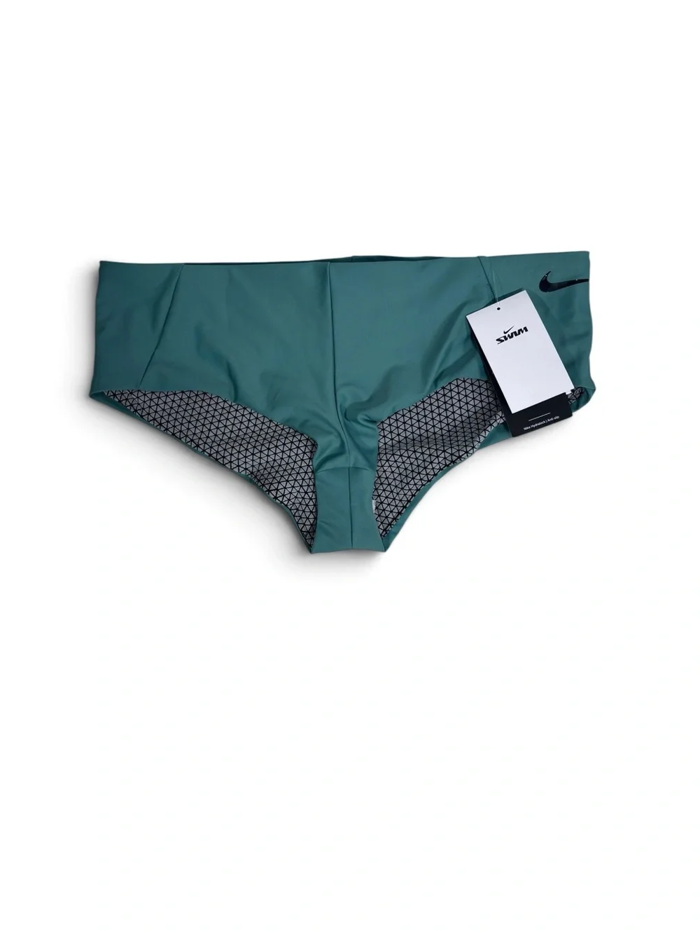 Nike Teal Swim Briefs with Geometric Lining